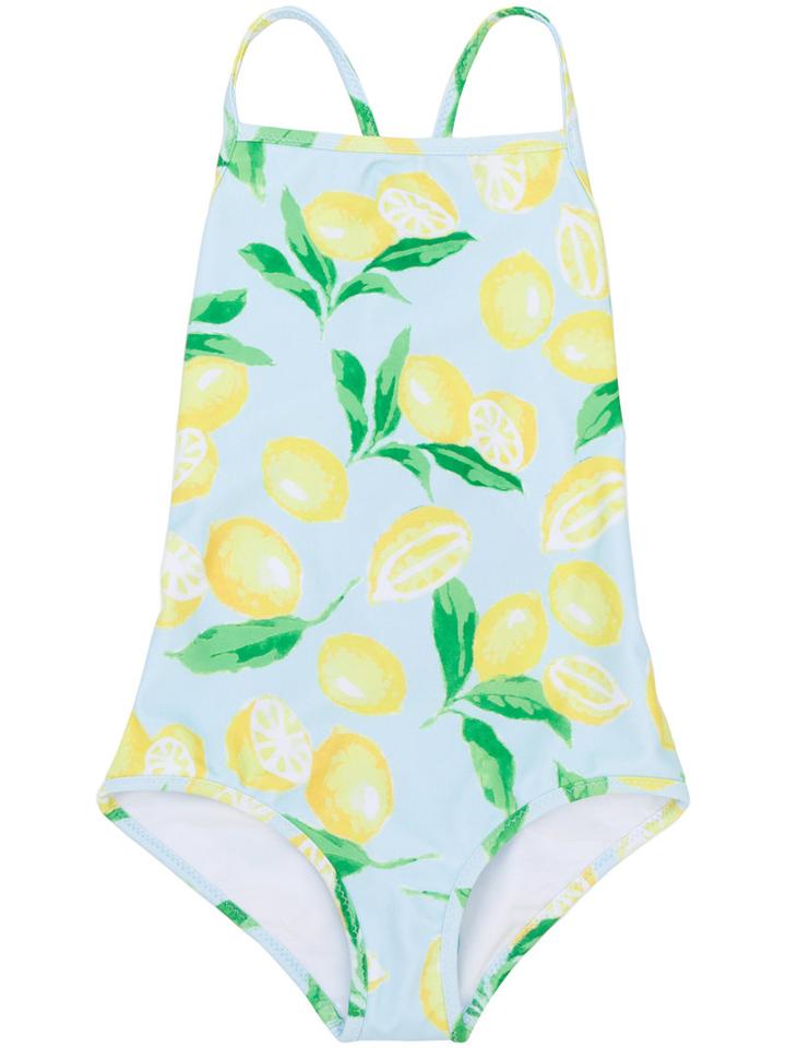 Oscar De La Renta Kids - Lemons Print Swimsuit - Kids - Polyester/spandex/elastane - 6 Yrs, Blue