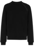 Prada Black Crewneck Zip Detail Sweater