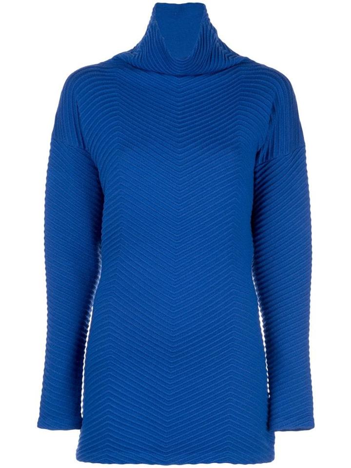 Victoria Victoria Beckham Chevron Knitted Jumper - Blue