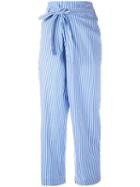 P.a.r.o.s.h. - Striped Cropped Trousers - Women - Cotton/polyamide/spandex/elastane - Xs, Women's, Blue, Cotton/polyamide/spandex/elastane