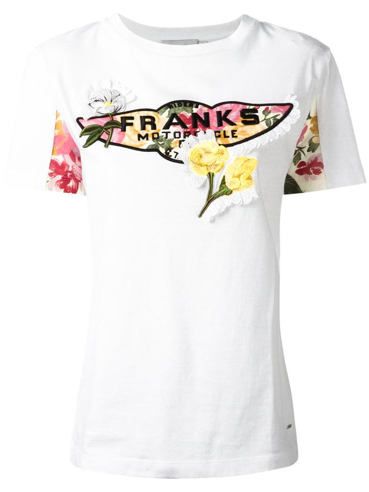 Coach Floral Embroidered T-shirt, Women's, Size: Small, White, Cotton