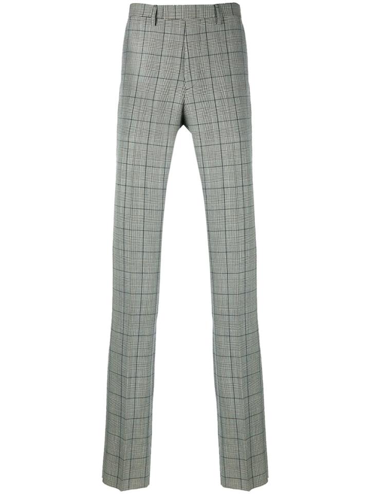 Raf Simons Checked Tailored Trousers - Black