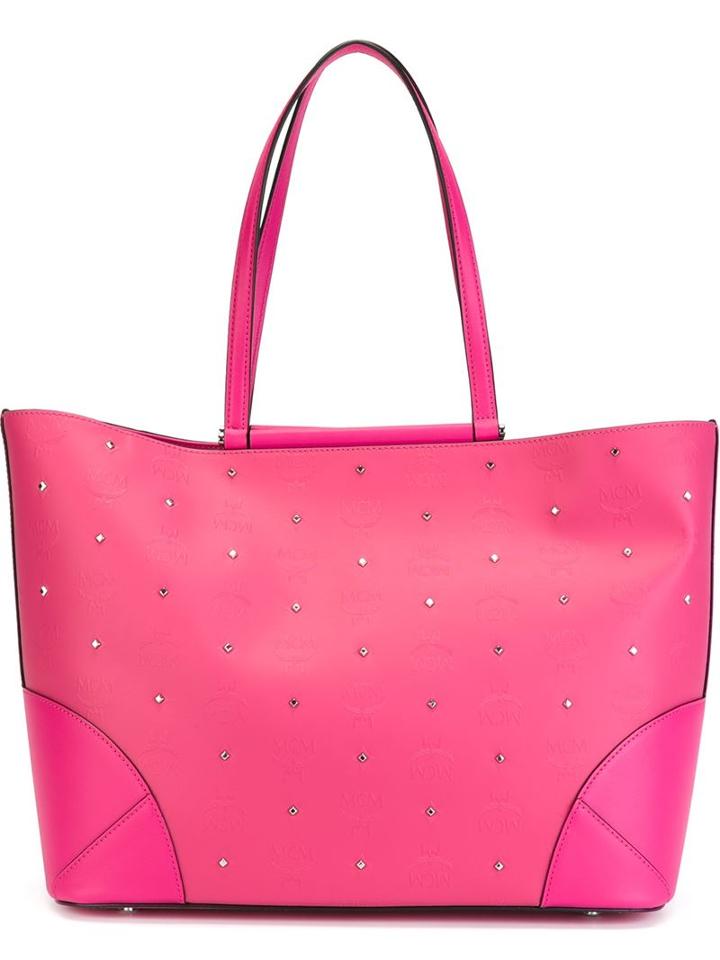 Mcm 'claudia' Tote, Women's, Pink/purple