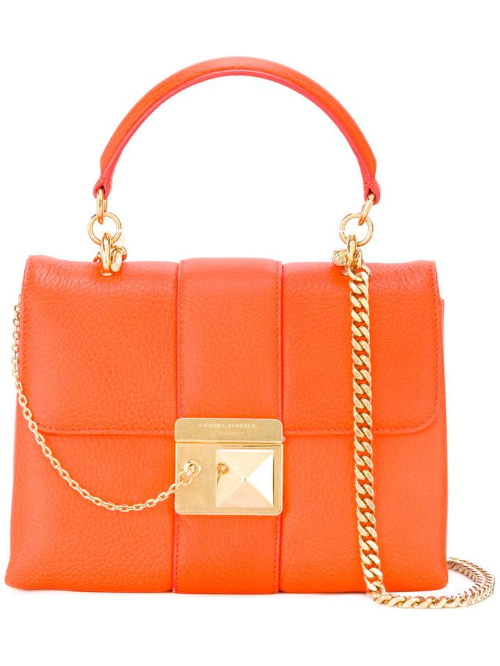Sonia Rykiel Fold-over Closure Tote, Women's, Yellow/orange, Calf Leather/cotton