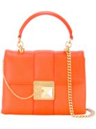 Sonia Rykiel Fold-over Closure Tote, Women's, Yellow/orange, Calf Leather/cotton
