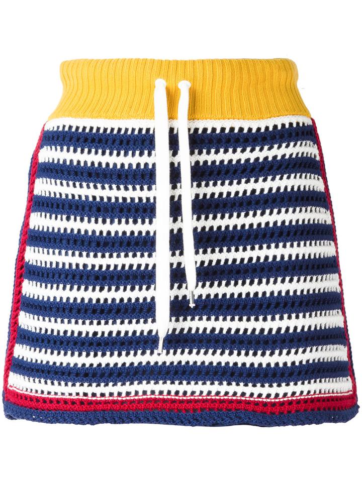 Red Valentino Knit Panel Drawstring Skirt, Women's, Size: Small, Cotton