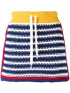 Red Valentino Knit Panel Drawstring Skirt, Women's, Size: Small, Cotton