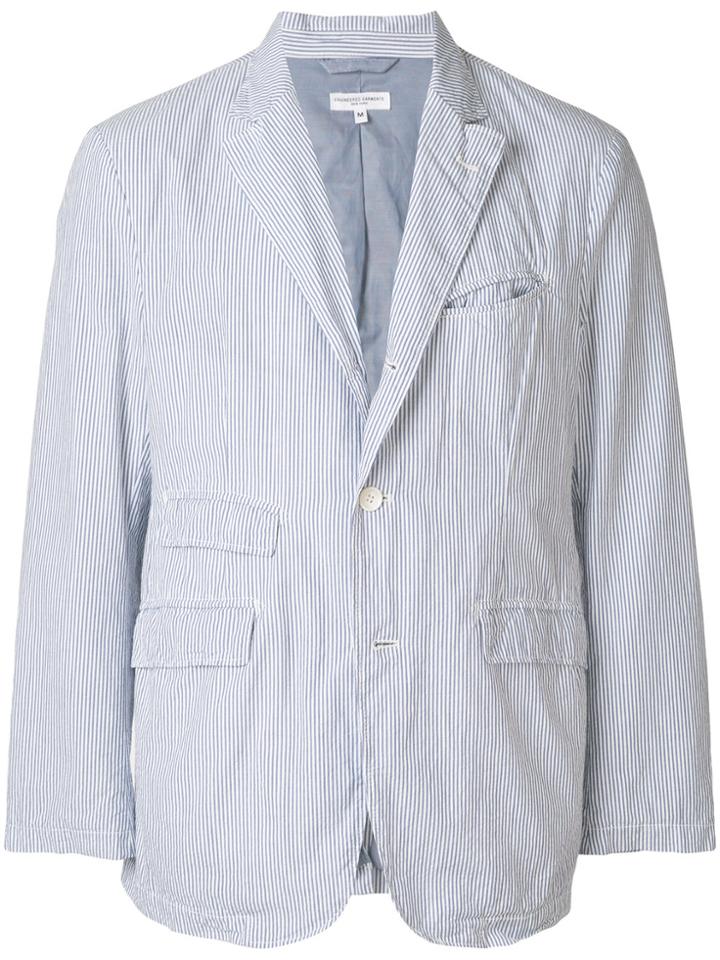 Engineered Garments Striped Seersucker Blazer - Blue