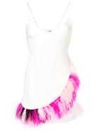 David Koma Ostrich Feather Detail Mini Dress - White