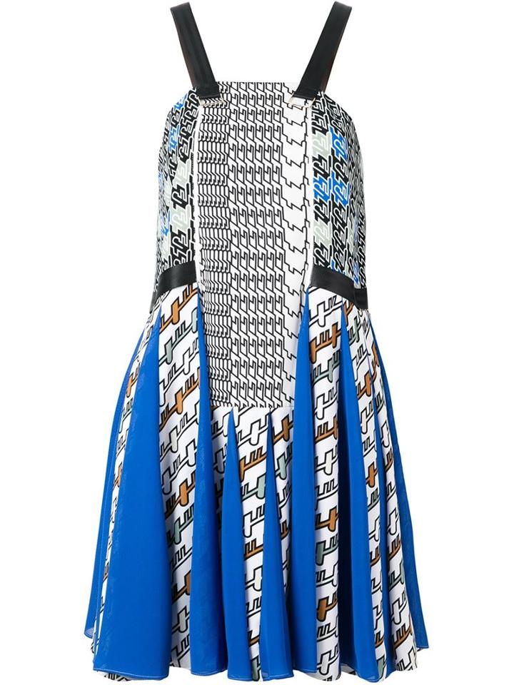 Kenzo Diagonal Striped Dress, Women's, Size: 36, Blue, Silk/polyester/spandex/elastane/polyester