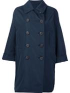 Brunello Cucinelli Oversized Double-breasted Coat, Women's, Size: 38, Blue, Polyester/silk