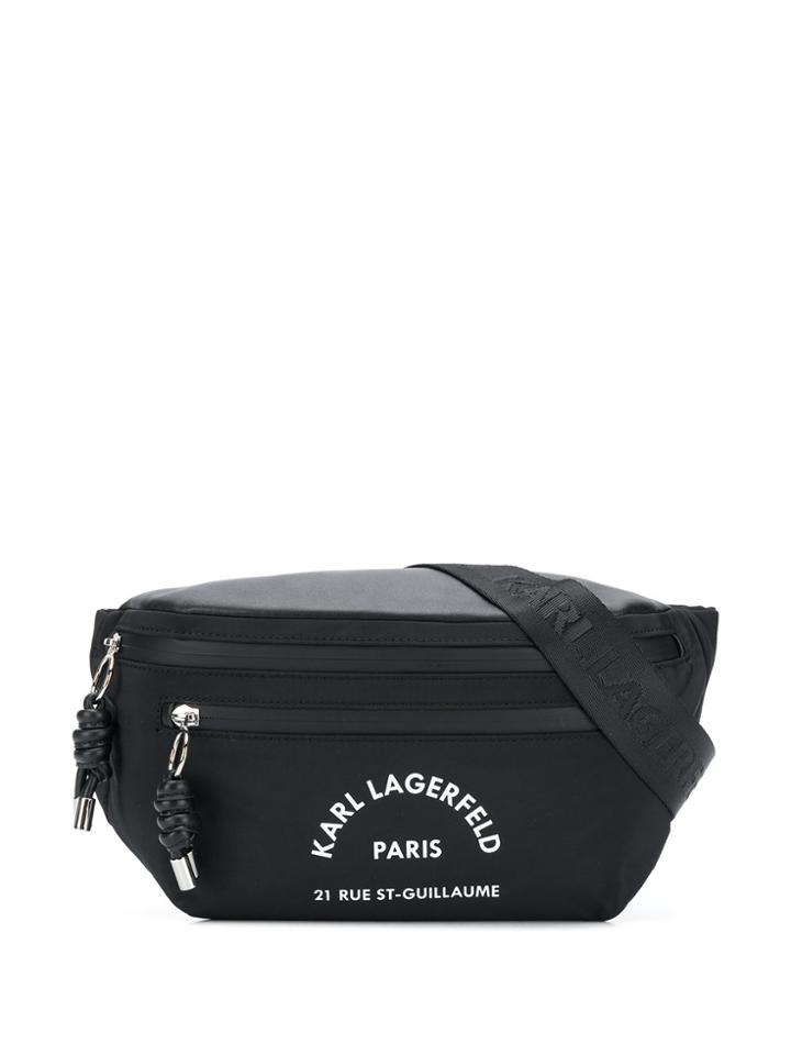 Karl Lagerfeld Logo Print Belt Bag - Black