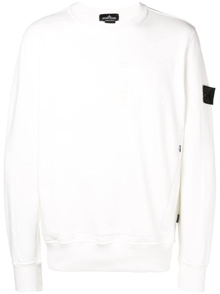 Stone Island Shadow Project Round Neck Sweatshirt - White