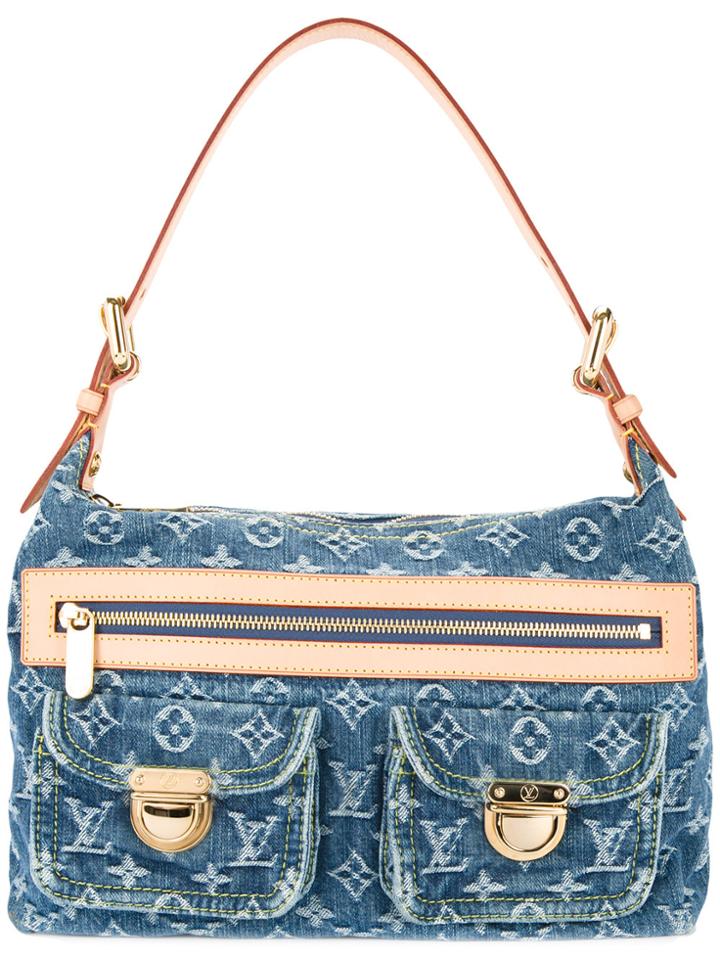 Louis Vuitton Vintage Pm Denim Shoulder Bag - Blue