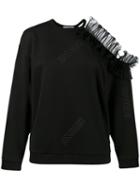 Christopher Kane Cut-away Sweatshirt With Frill, Women's, Size: Large, Black, Cotton