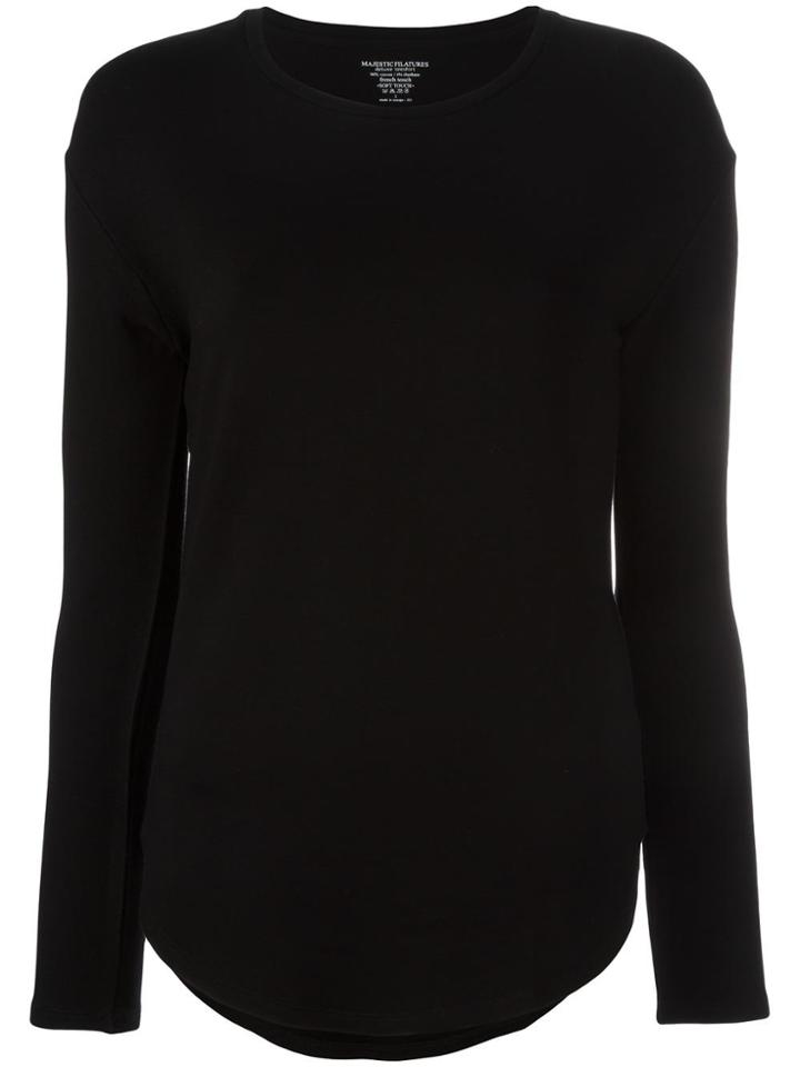 Majestic Filatures Curved Hem Blouse - Black