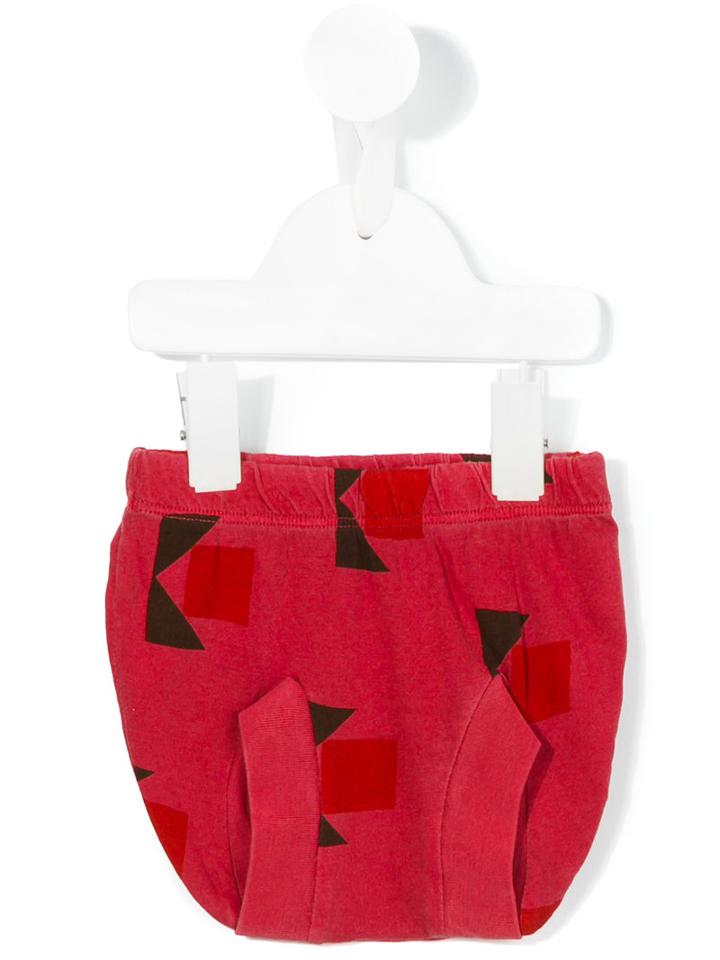 The Animals Observatory - Geometric Print Shorts - Kids - Cotton - 18 Mth, Red