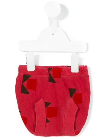 The Animals Observatory - Geometric Print Shorts - Kids - Cotton - 18 Mth, Red