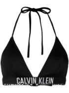 Calvin Klein Jeans - Halter Triangle Bikini Top - Women - Polyamide/polyester/spandex/elastane - M, Black, Polyamide/polyester/spandex/elastane