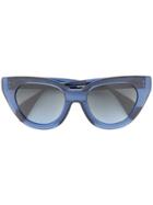 Oscar De La Renta Holly Large Cat-eye Sunglasses - Blue