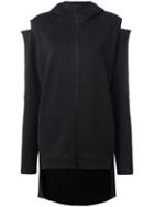 Y-3 - Cut-out Zipped Hoodie - Women - Cotton - Xxs, Women's, Black, Cotton