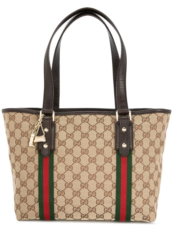 Gucci Vintage Shelly Gg Supreme Tote - Brown