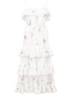 Zimmermann Ruffled Floral Dress - White