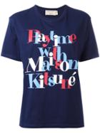 Maison Kitsuné 'playtime' Print T-shirt, Women's, Size: Small, Blue, Cotton