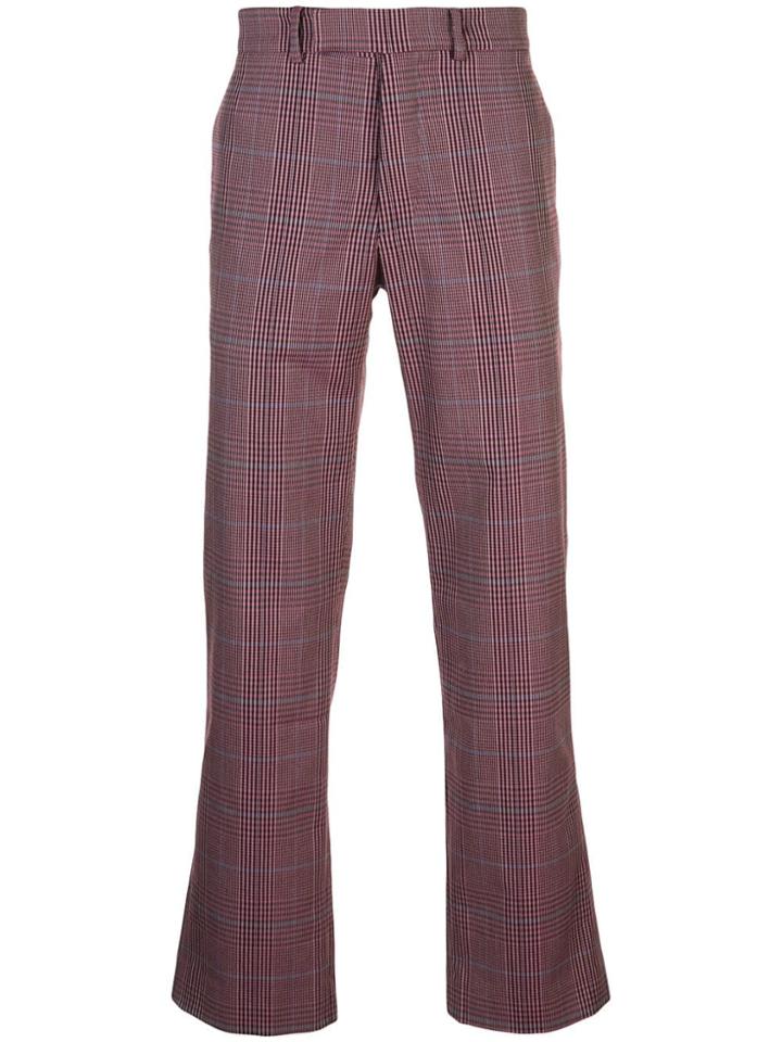 Rochambeau Checked Straight-leg Trousers - Pink
