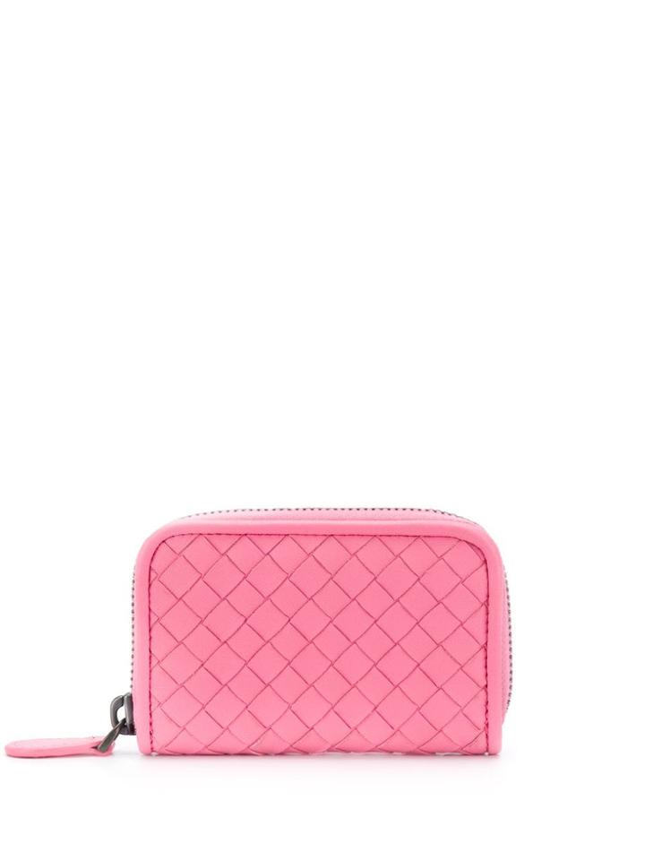 Bottega Veneta Woven Leather Wallet - Pink