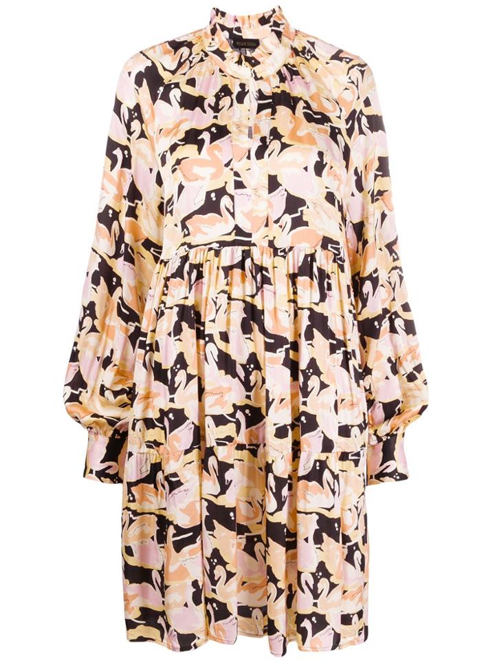 Stine Goya Swan Print Tiered Dress - Neutrals