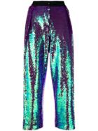 Peter Jensen Pleated Sequin Trousers - Pink & Purple
