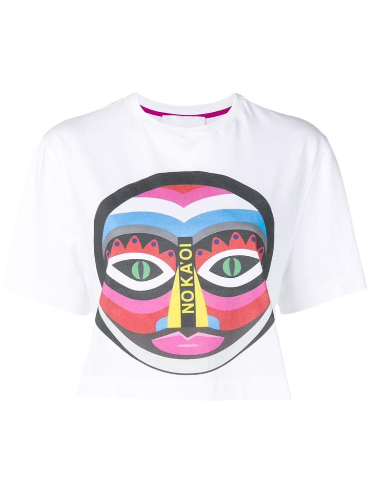 No Ka' Oi Logo Mask Print T-shirt - White