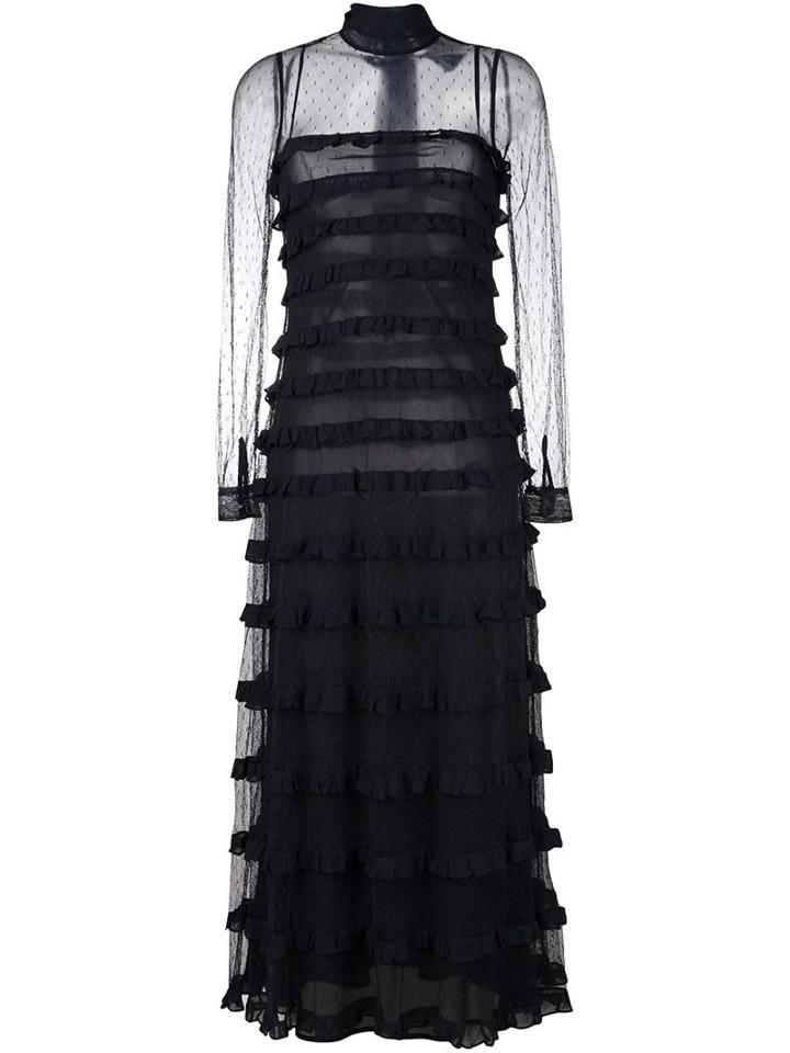 Red Valentino Frill Maxi Dress