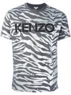 Kenzo 'tiger Stripes' T-shirt, Men's, Size: Medium, Grey, Cotton