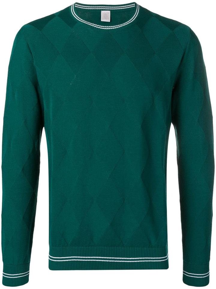 Eleventy Geometric Knit Sweater - Green