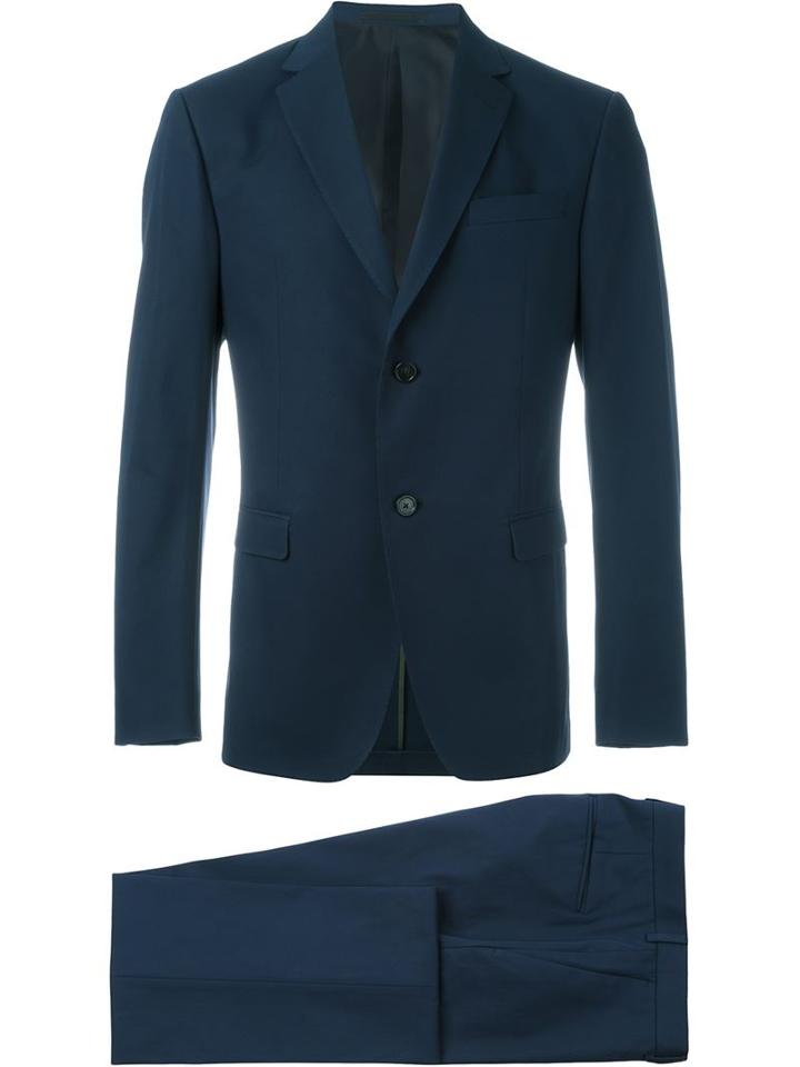 Z Zegna Two Piece Suit, Men's, Size: 48, Blue, Cotton/cupro