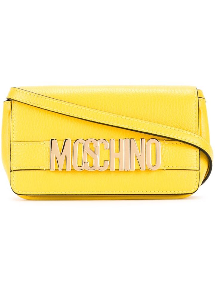 Moschino Logo Plaque Crossbody Bag, Women's, Yellow/orange