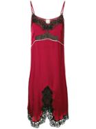 Pinko Lace Trimmed Slip Dress - Red
