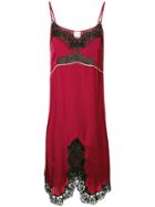 Pinko Lace Trimmed Slip Dress - Red