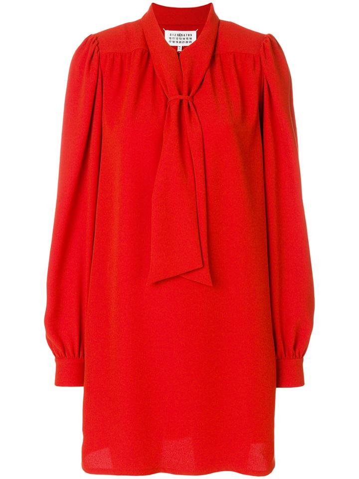 Maison Margiela Pussy-bow Shirt Dress - Yellow & Orange