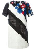 Emanuel Ungaro Flower Appliqué Embroidered Dress, Women's, Size: 44, Black, Polyester/cotton/silk