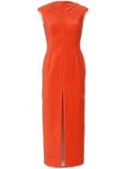 Situationist Sleeveless Front-slit Dress - Red