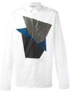 Neil Barrett Geometric Pattern Shirt, Men's, Size: 40, White, Cotton