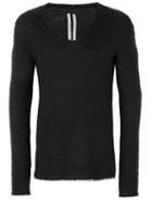 Rick Owens - V-neck Jumper - Men - Polyamide/mohair/merino - L, Black, Polyamide/mohair/merino
