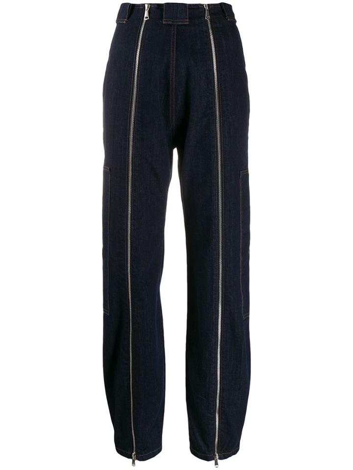 Katharine Hamnett London High Rise Zipper Jeans - Blue