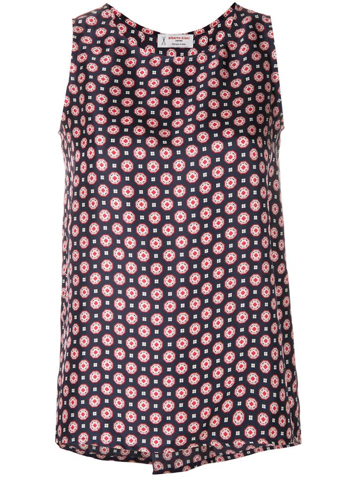Alberto Biani Patterned Sleeveless Blouse - Blue