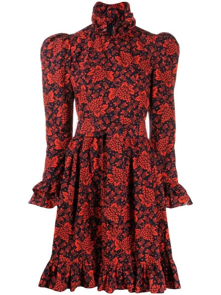 Batsheva Grape Print Dress - Blue