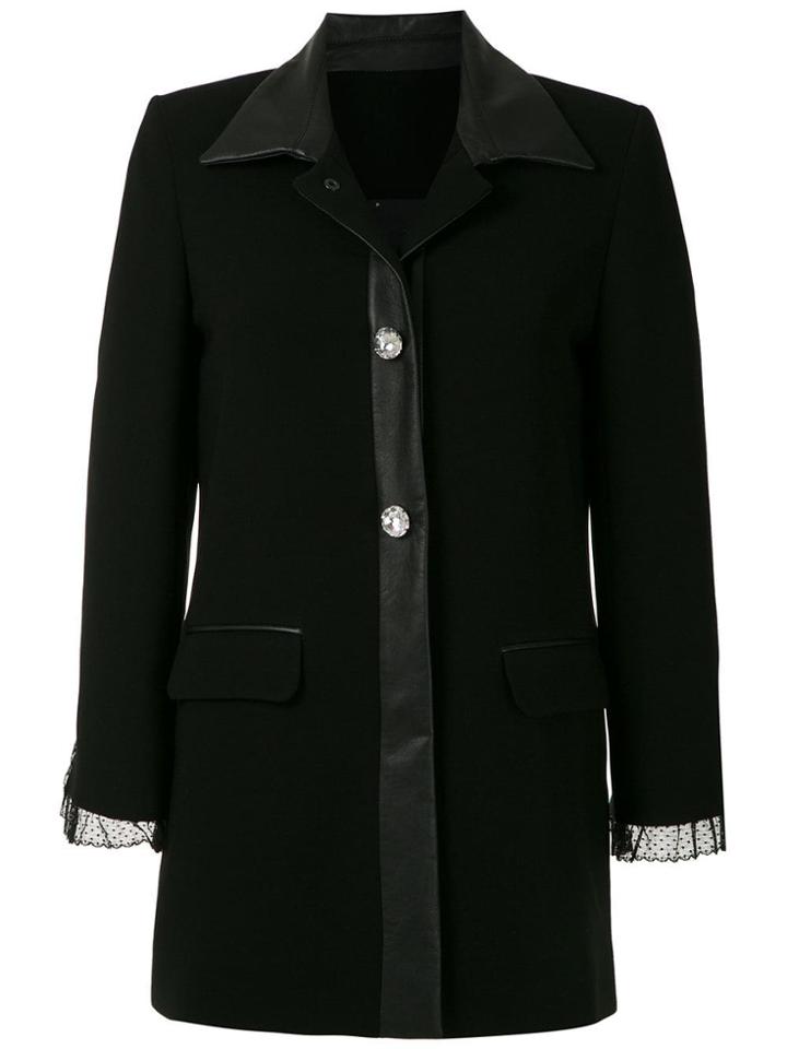 Andrea Bogosian Lace Detail Coat - Black