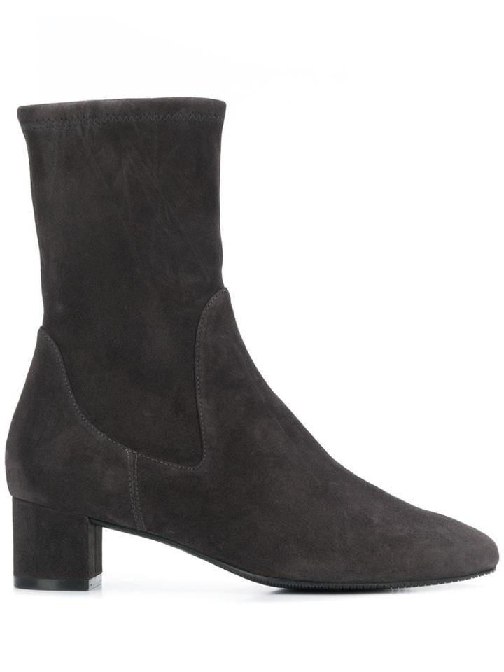Stuart Weitzman Low Heel Ankle Boots - Grey